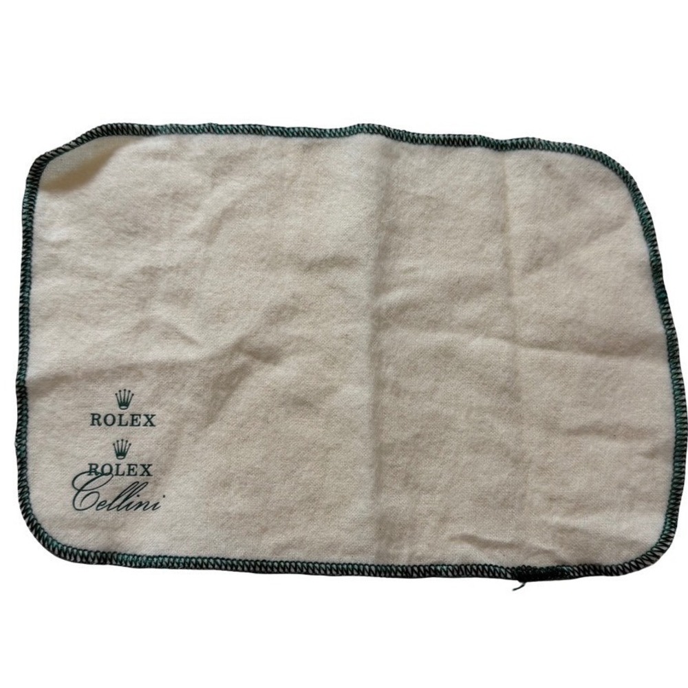 Authentic Genuine Rolex Cellini Watch Polishing Cloth Cream Green Logo  8.5 x 6